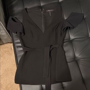BCBGeneration Black Cold Shoulder Top
